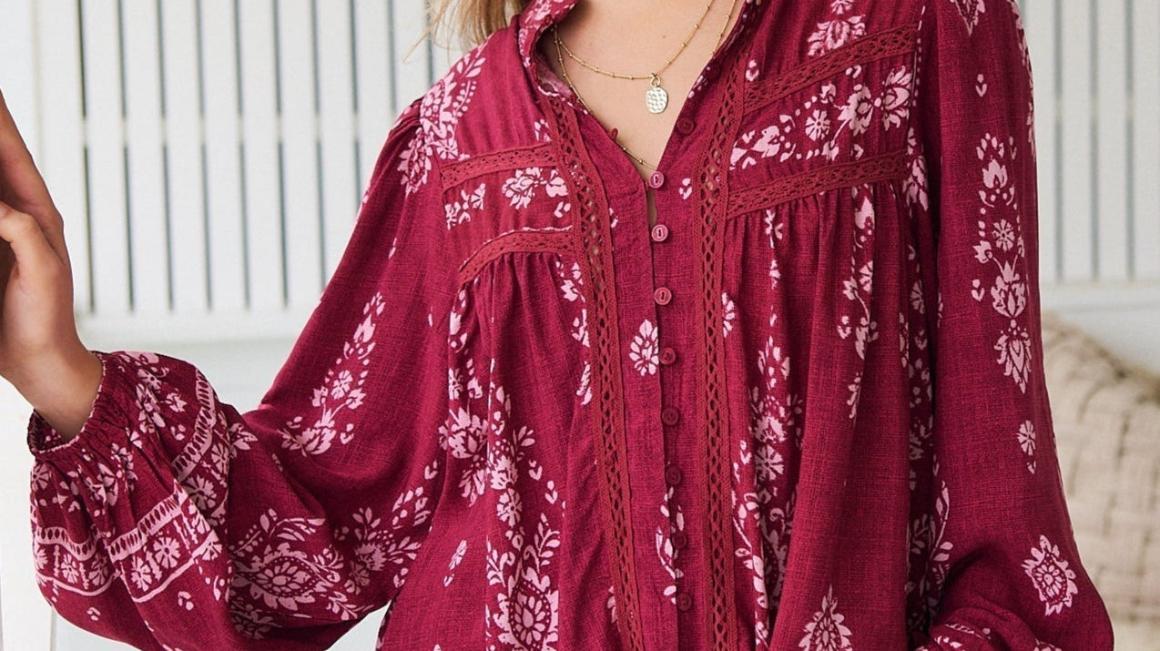 boho floral top 2025 trend model wearing Bohemian Love Runway