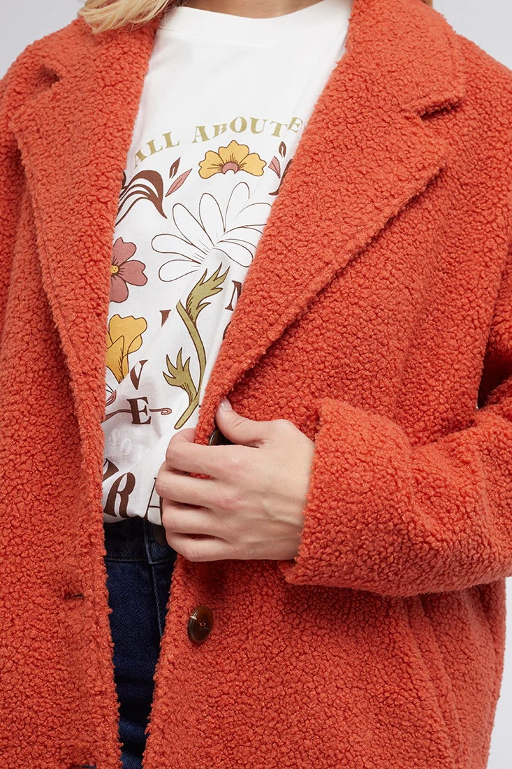 ALL ABOUT EVE | FRANCESCA TEDDY COAT RUST | Bohemian Love Runway