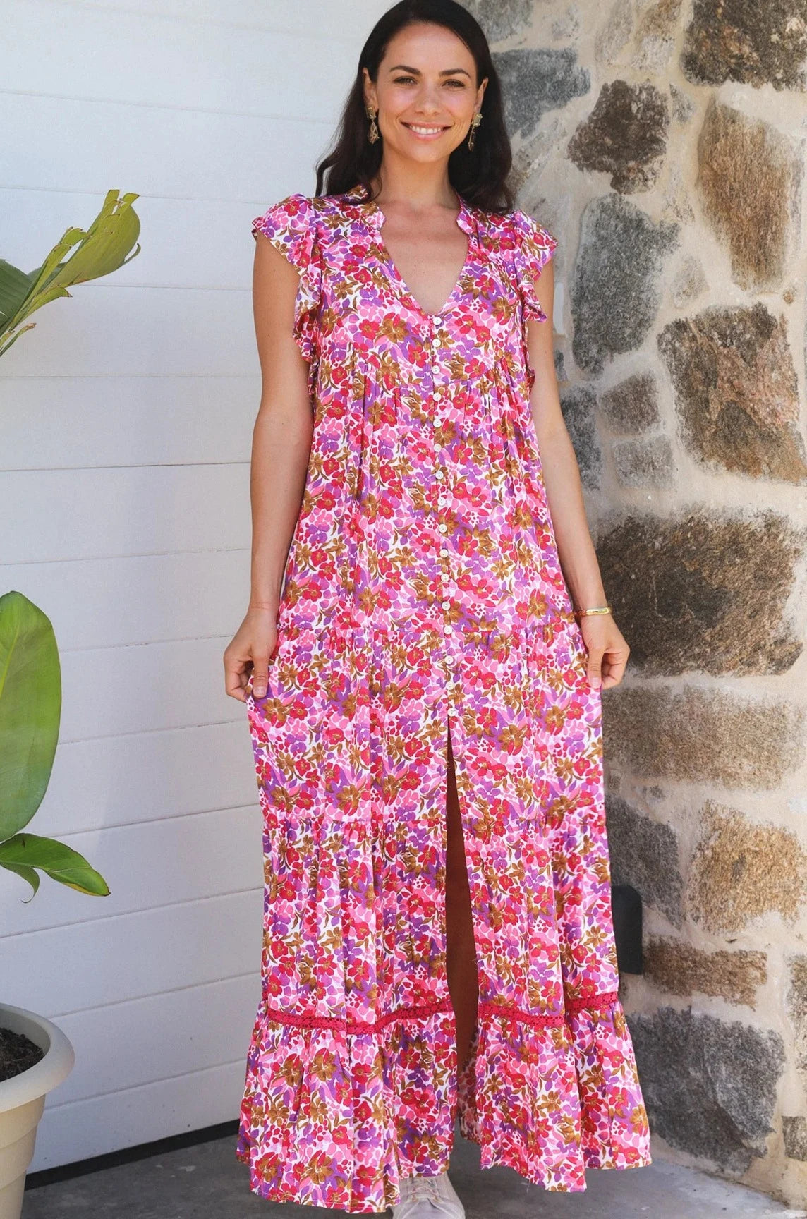 DREAMCATCHER | EMILY V-NECK MAXI DRESS | Bohemian Love Runway