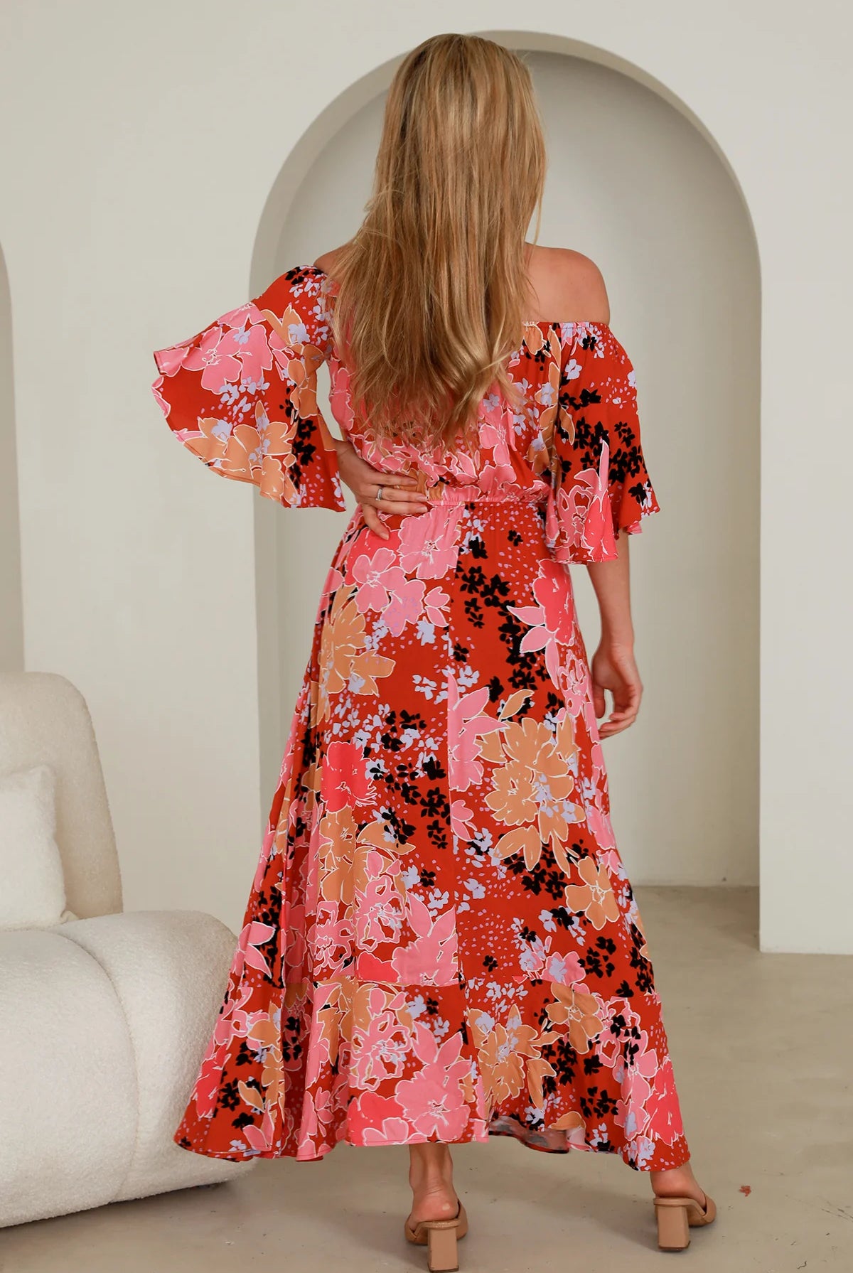 AVA & MIA | SABBA OFF THE SHOULDER MAXI DRESS | Bohemian Love Runway