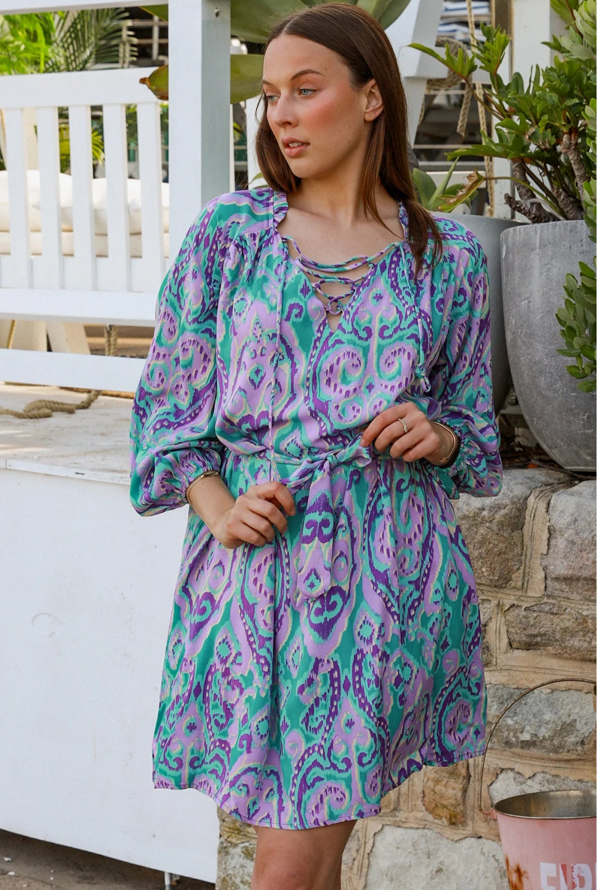 AVA & MIA | MONTEGO SMOCK MINI DRESS RAYON | Bohemian Love Runway