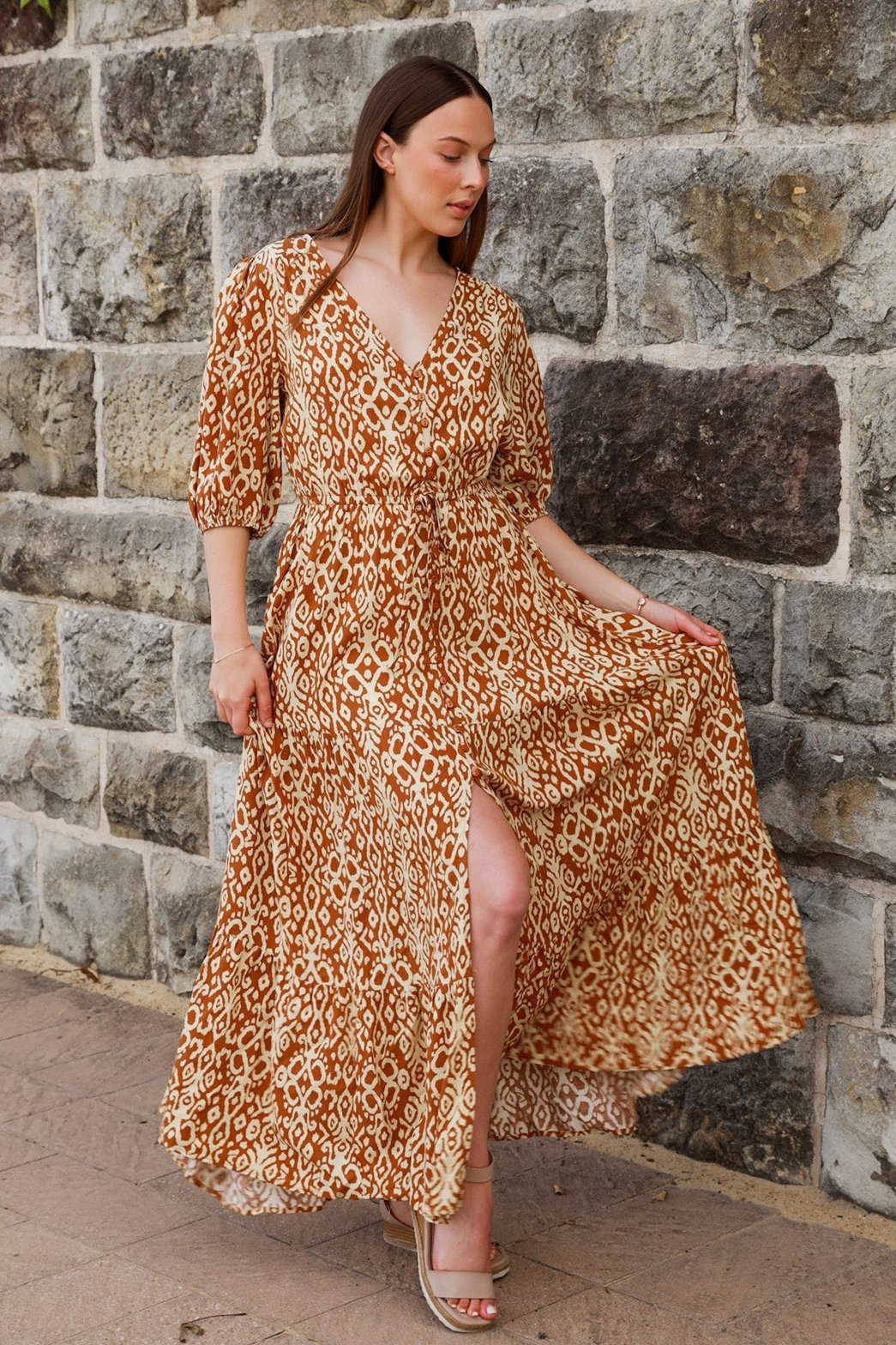 AVA & MIA | KATE HALF SLEEVE MAXI DRESS | Bohemian Love Runway