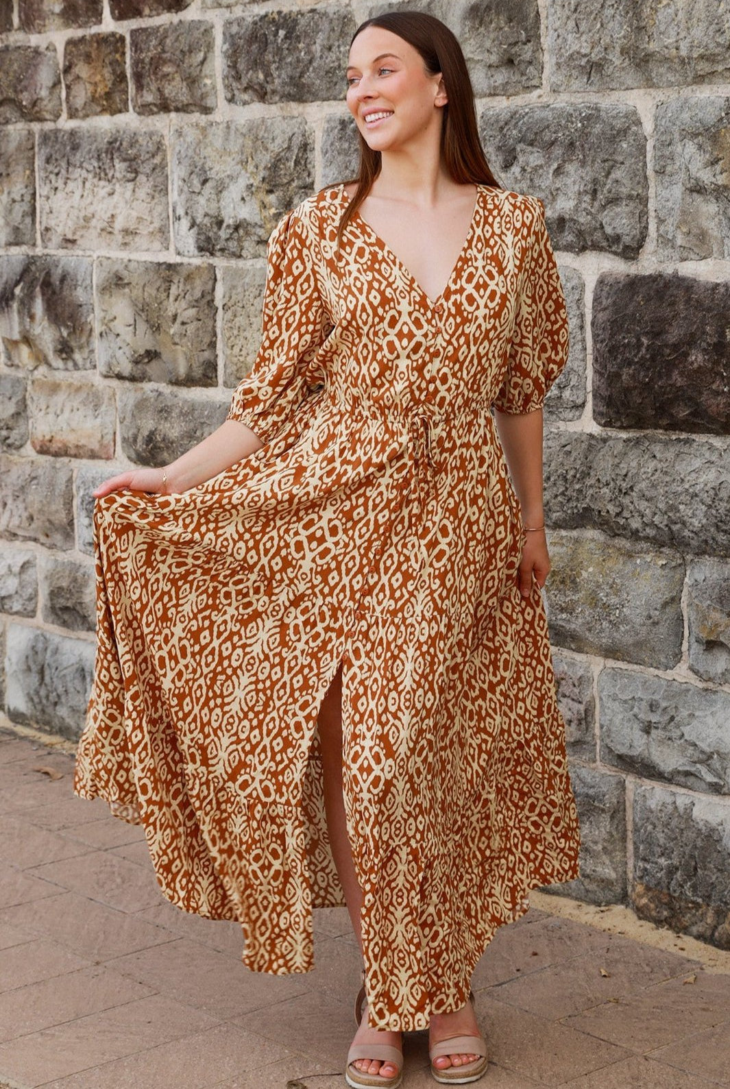 AVA & MIA | KATE HALF SLEEVE MAXI DRESS | Bohemian Love Runway