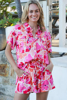 AVA & MIA | TEGAN SHORTS + SHIRT SET LINEN/RAYON | Bohemian Love Runway