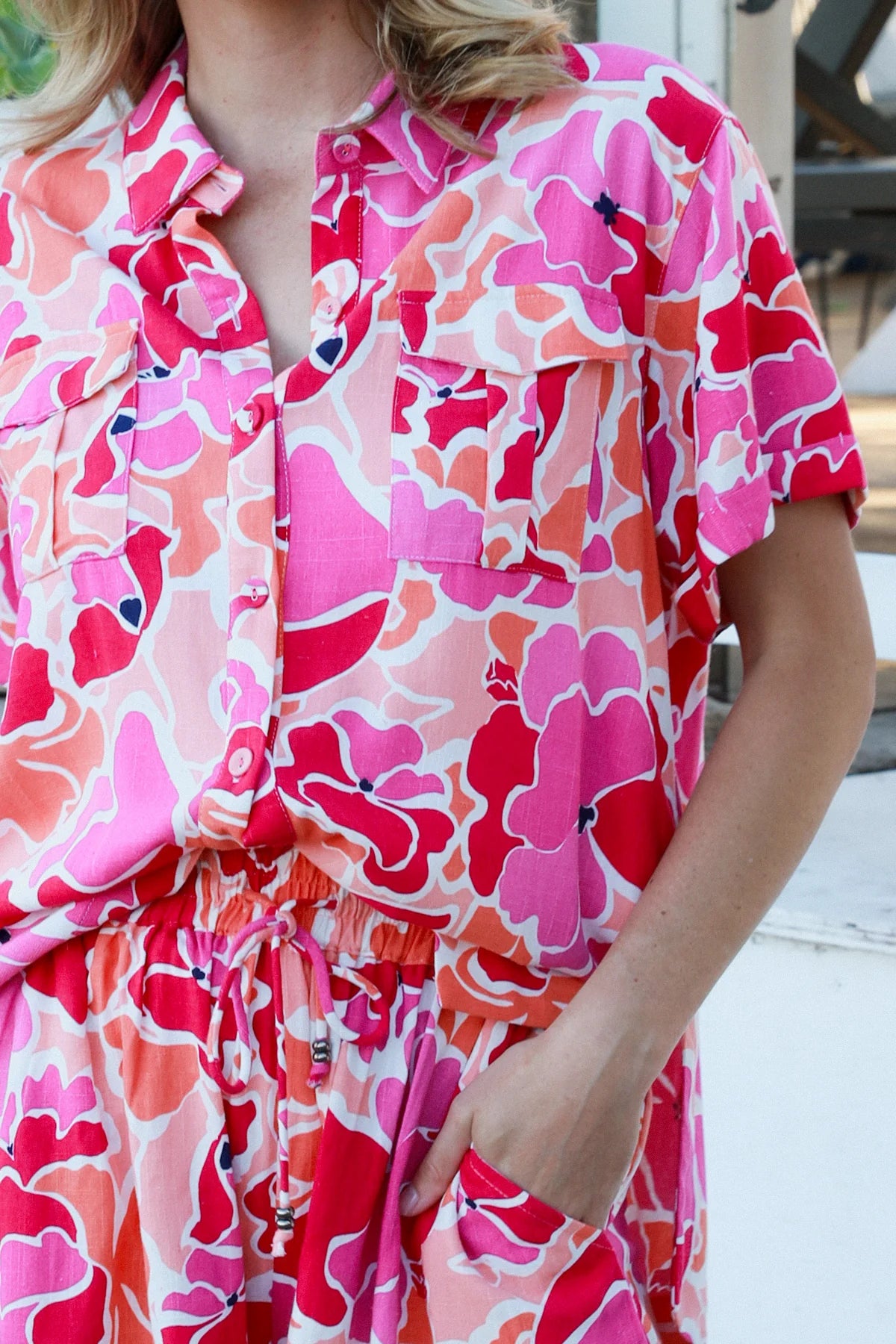 AVA & MIA | TEGAN SHORTS + SHIRT SET LINEN/RAYON | Bohemian Love Runway