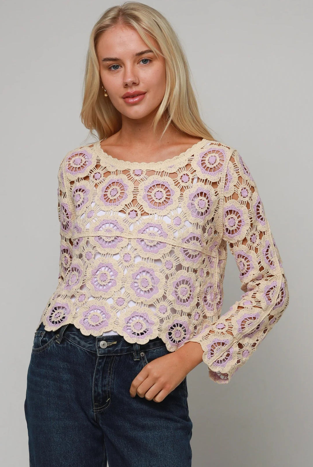 WILLOW | FERNANDA CROCHET LONG SLEEVE TOP | Bohemian Love Runway