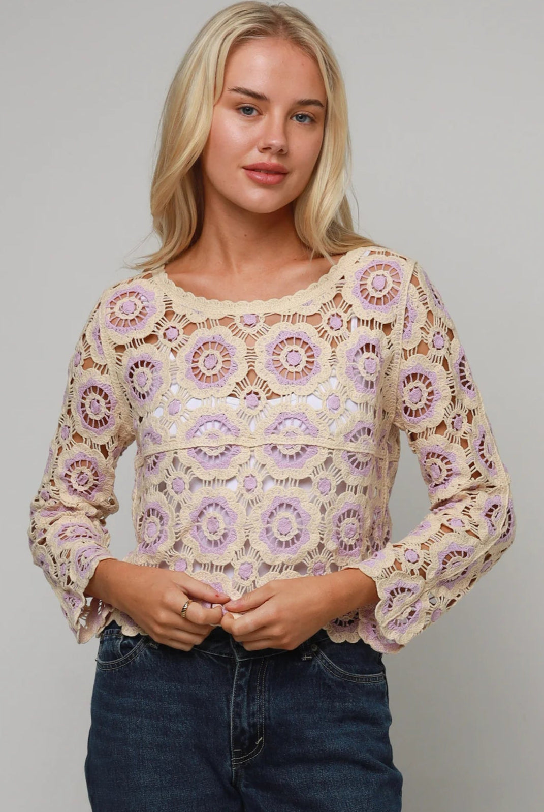 WILLOW | FERNANDA CROCHET LONG SLEEVE TOP | Bohemian Love Runway