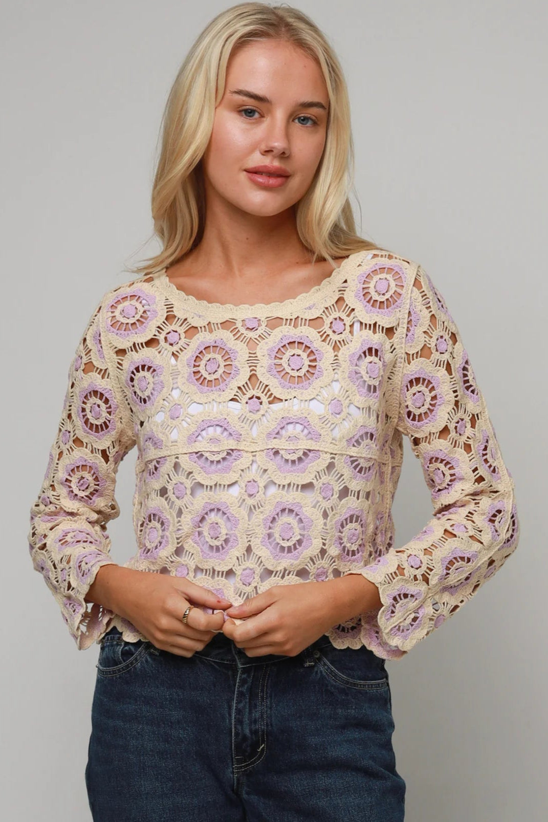 WILLOW | FERNANDA CROCHET LONG SLEEVE TOP | Bohemian Love Runway