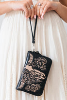 SHOE SHU | BUFFALO ZIP ROUND WALLET BAG VINTAGE BLACK | Bohemian Love Runway