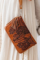 SHOE SHU | BUFFALO ZIP ROUND WALLET BAG VINTAGE BROWN | Bohemian Love Runway