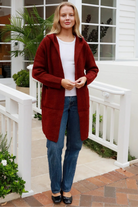 CHARLOTTE THE LABEL | WEEKEND HOODIE KNIT JACKET BURGUNDY | Bohemian Love Runway