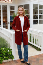 CHARLOTTE THE LABEL | WEEKEND HOODIE KNIT JACKET BURGUNDY | Bohemian Love Runway