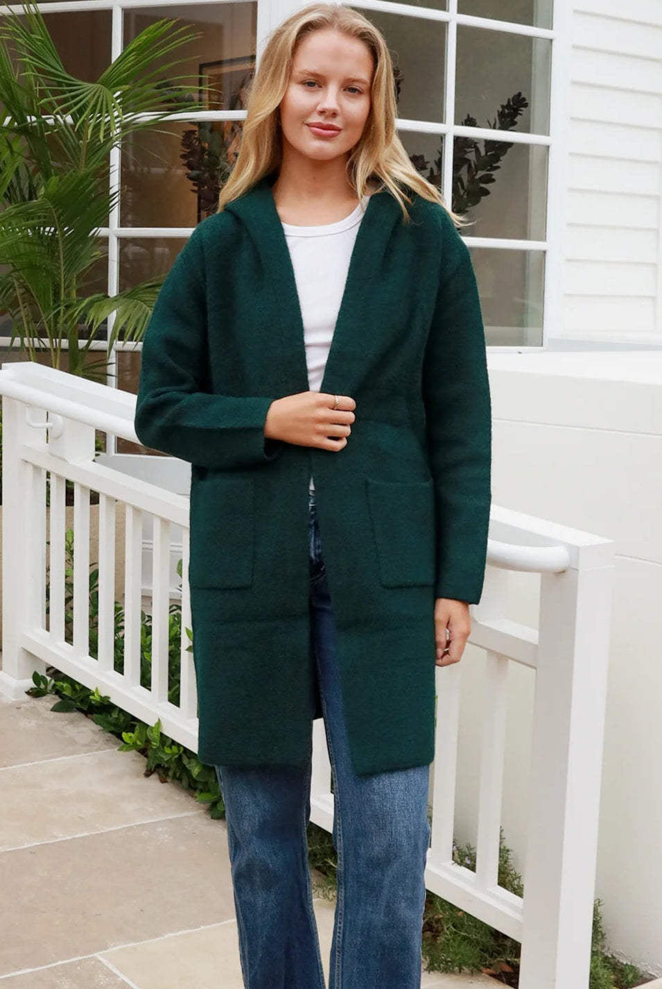 CHARLOTTE THE LABEL | WEEKEND HOODIE KNIT JACKET EMERALD | Bohemian Love Runway