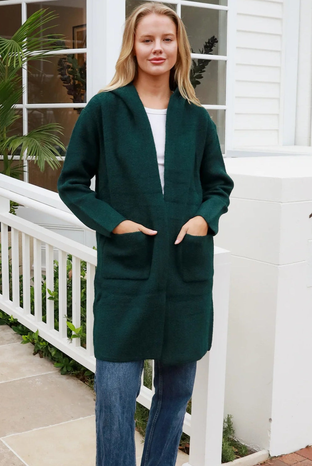 CHARLOTTE THE LABEL | WEEKEND HOODIE KNIT JACKET EMERALD | Bohemian Love Runway