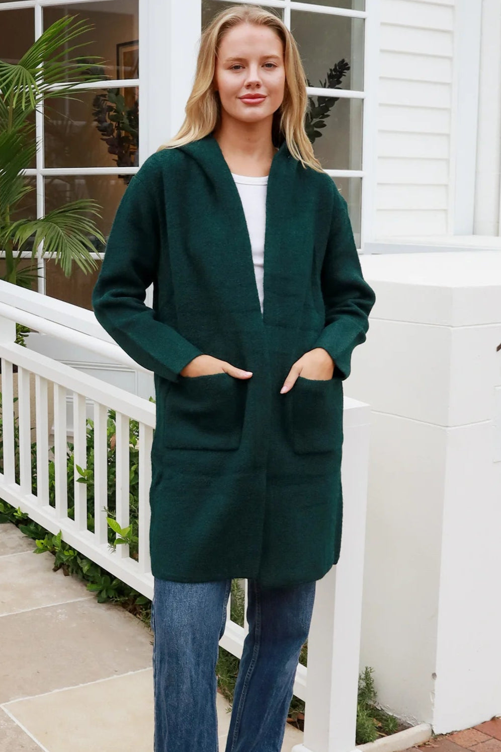 CHARLOTTE THE LABEL | WEEKEND HOODIE KNIT JACKET EMERALD | Bohemian Love Runway