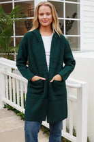 CHARLOTTE THE LABEL | WEEKEND HOODIE KNIT JACKET EMERALD | Bohemian Love Runway