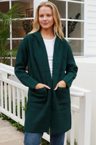 CHARLOTTE THE LABEL | WEEKEND HOODIE KNIT JACKET EMERALD | Bohemian Love Runway