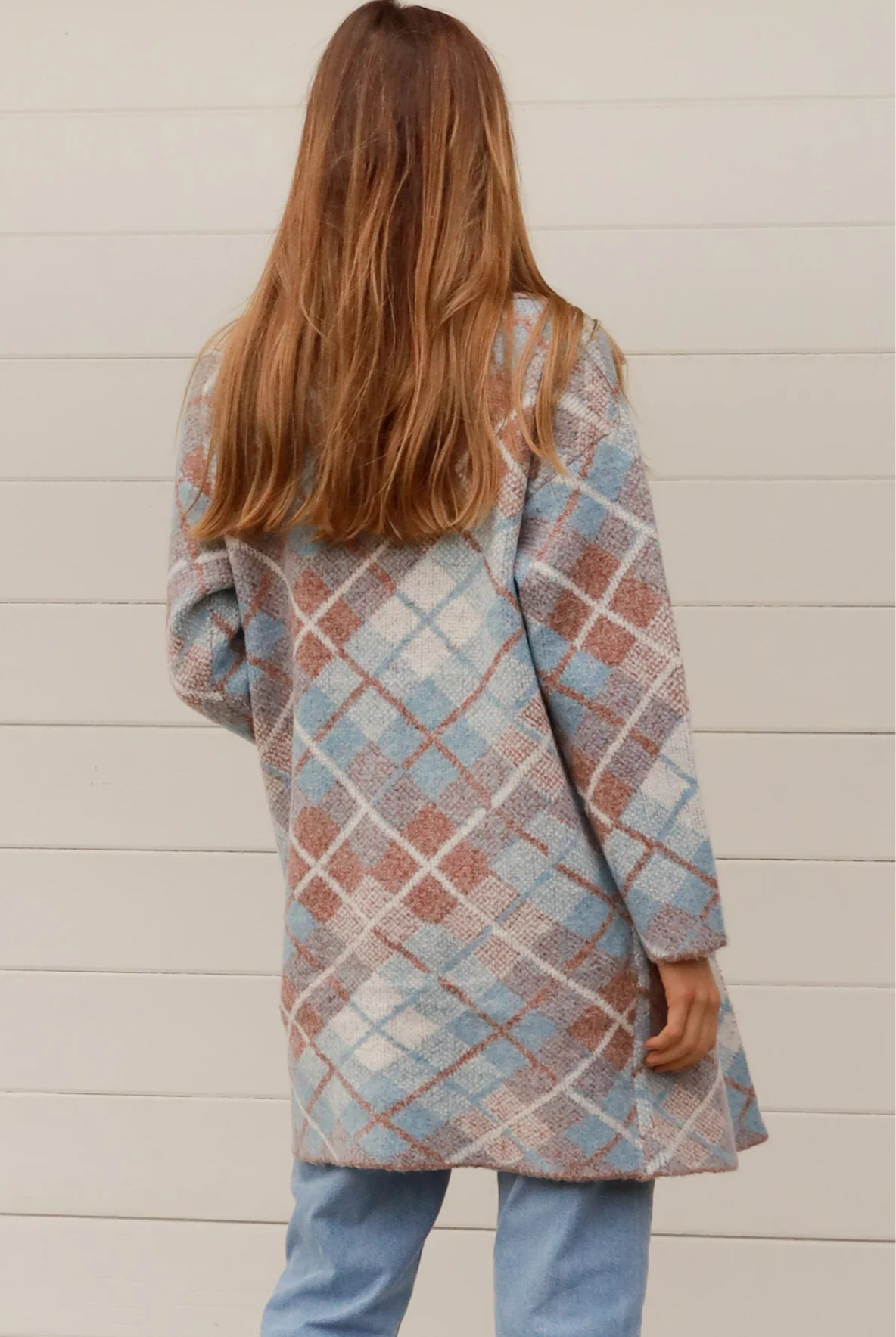 CHARLOTTE THE LABEL | DIONE KNIT JACKET TAN + BLUE | Bohemian Love Runway