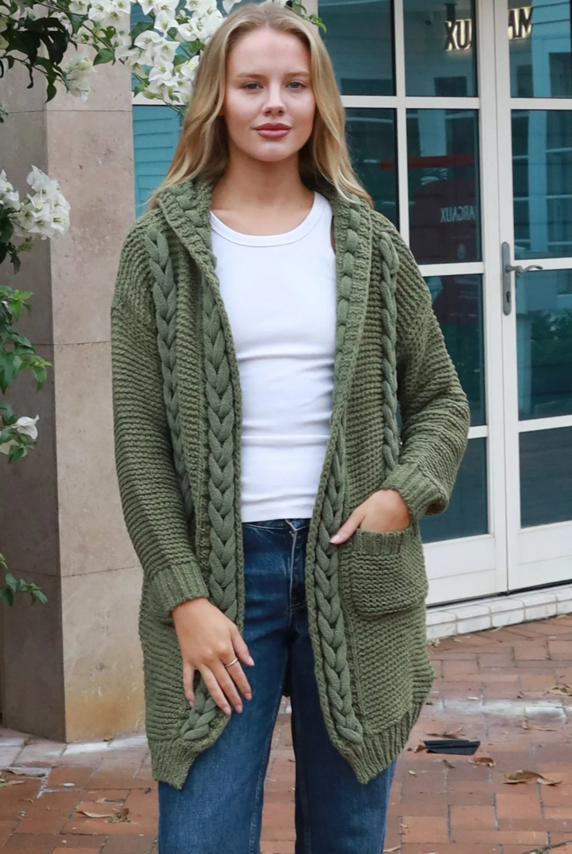 ISABELLA | HARMONY KNIT CARDIGAN OLIVE | Bohemian Love Runway
