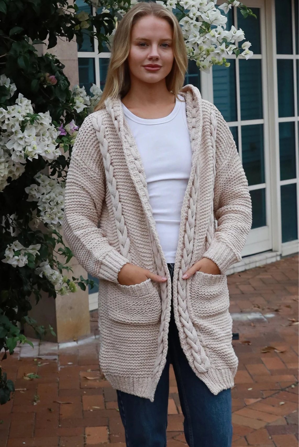 ISABELLA | HARMONY KNIT CARDIGAN BEIGE | Bohemian Love Runway