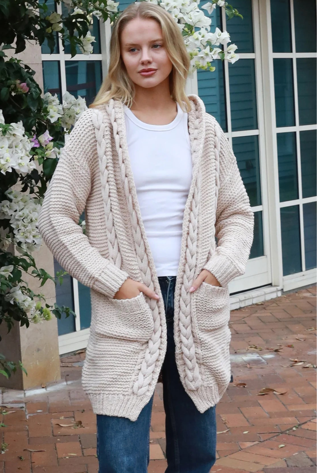 ISABELLA | HARMONY KNIT CARDIGAN BEIGE | Bohemian Love Runway
