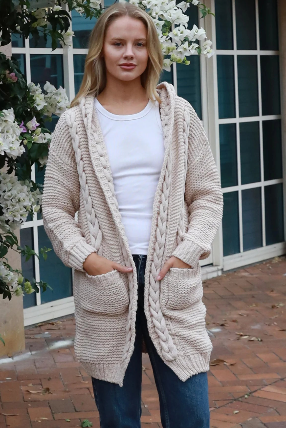 ISABELLA | HARMONY KNIT CARDIGAN BEIGE | Bohemian Love Runway
