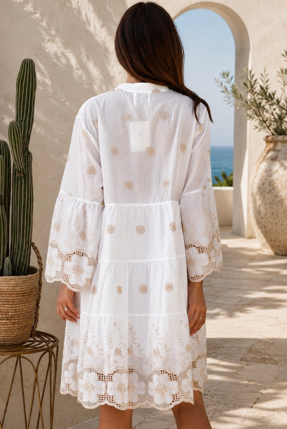 SALTY PALM | HONEYED GARDEN COTTON EMBROIDERED MINI DRESS | Bohemian Love Runway