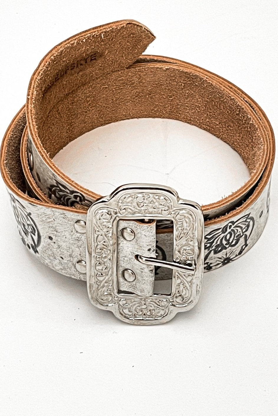 HOUSE OF SKYE | COSMIC LOVE LEATHER BELT VINTAGE WHITE | Bohemian Love Runway