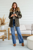 MISS MARLOW | MAYE FUR TRIM ANORAK KHAKI | Bohemian Love Runway
