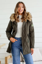 MISS MARLOW | MAYE FUR TRIM ANORAK KHAKI | Bohemian Love Runway