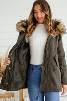 MISS MARLOW | MAYE FUR TRIM ANORAK KHAKI | Bohemian Love Runway