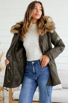MISS MARLOW | MAYE FUR TRIM ANORAK KHAKI | Bohemian Love Runway