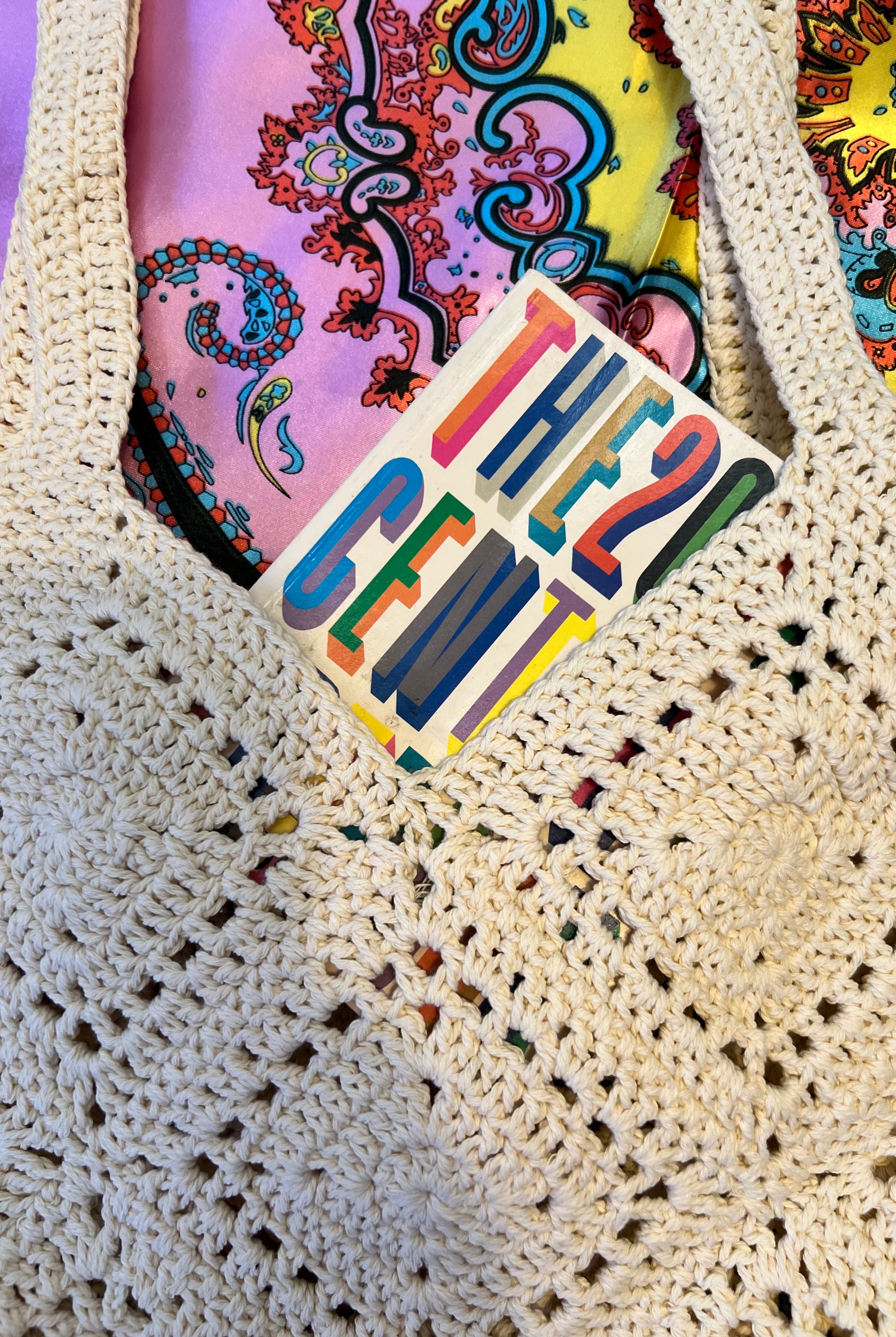 Vanilla crochet shoulder bag with slouchy artisan texture perfect for summer days and boho styling.