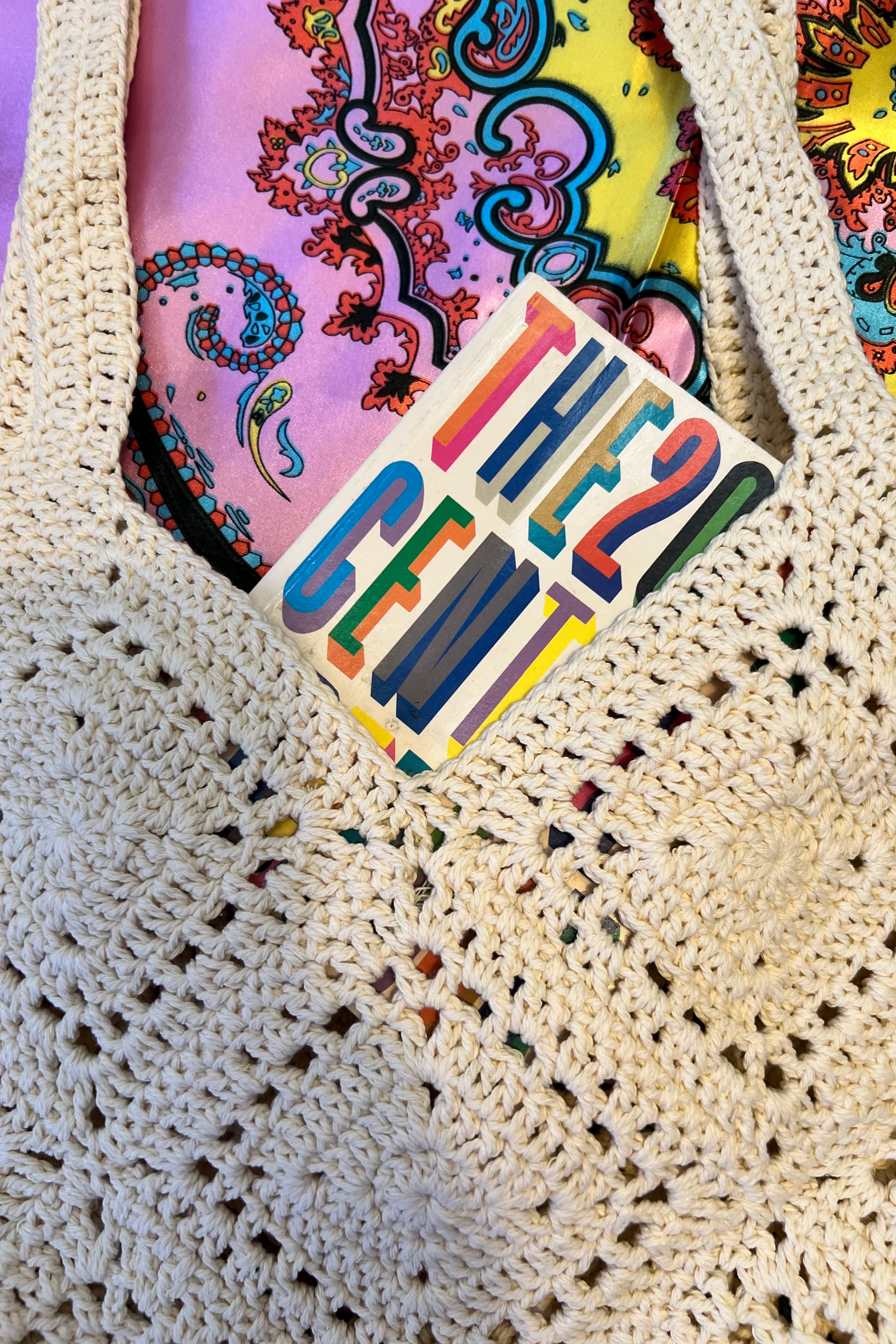 Vanilla crochet shoulder bag with slouchy artisan texture perfect for summer days and boho styling.