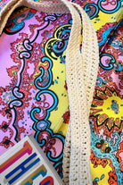 Vanilla crochet shoulder bag with slouchy artisan texture perfect for summer days and boho styling.