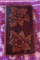 SHOE SHU | HAND TOOLED FLOWER FLAT WALLET VINTAGE BROWN | Bohemian Love Runway