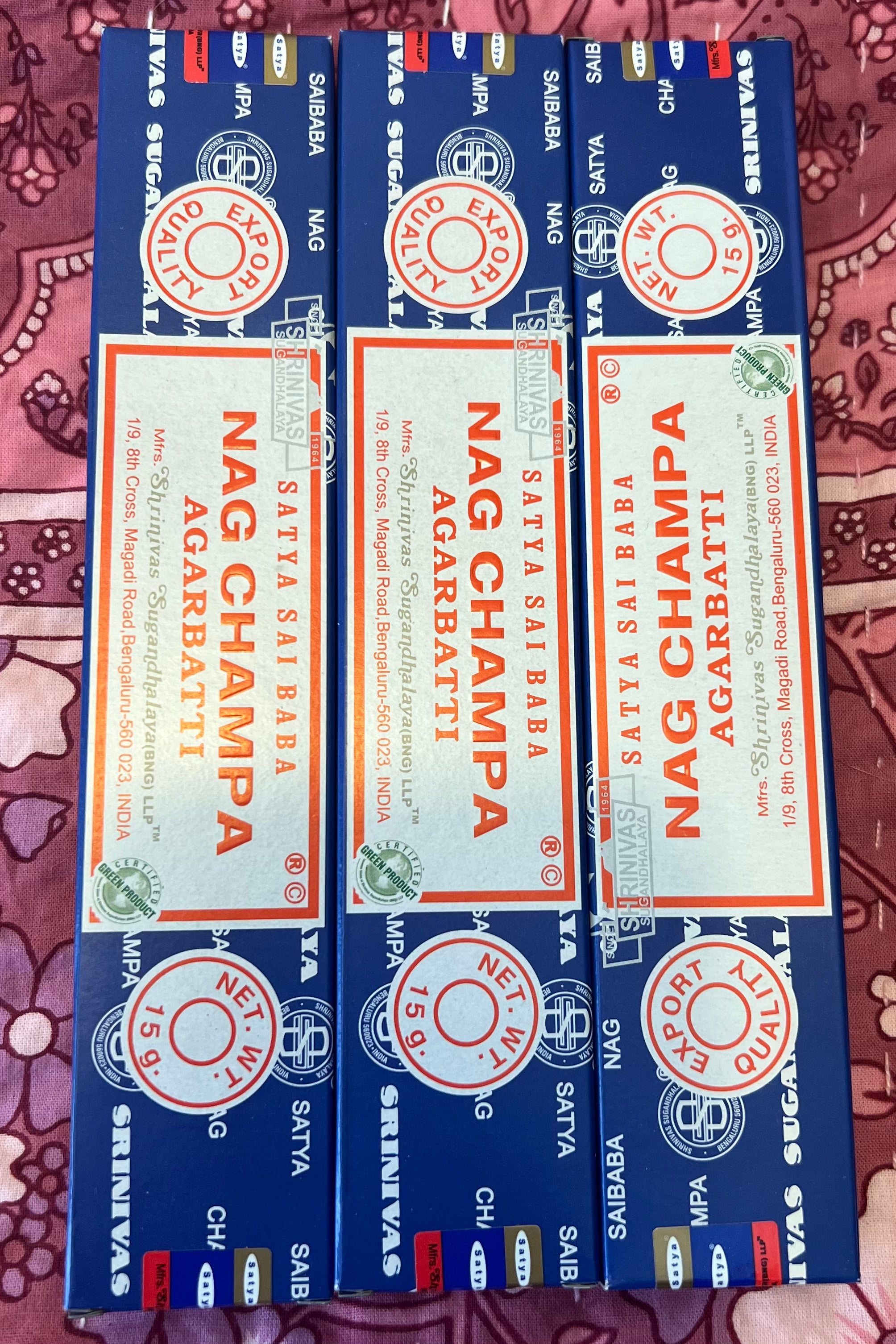 SATYA | NAG CHAMPA INCENSE X 3 | Bohemian Love Runway