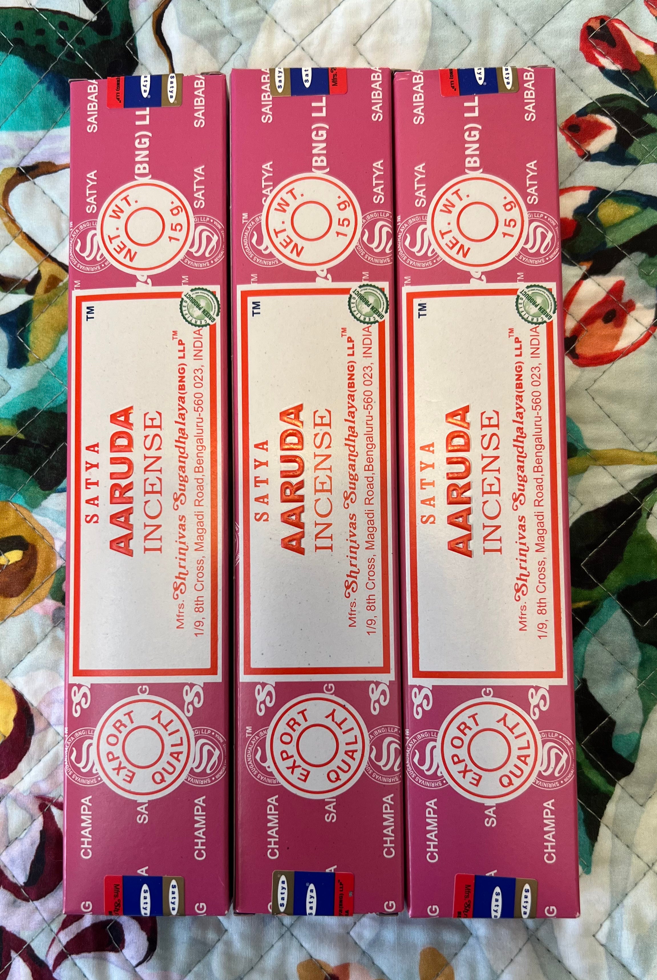 SATYA | AARUDA INCENSE x 3 | Bohemian Love Runway