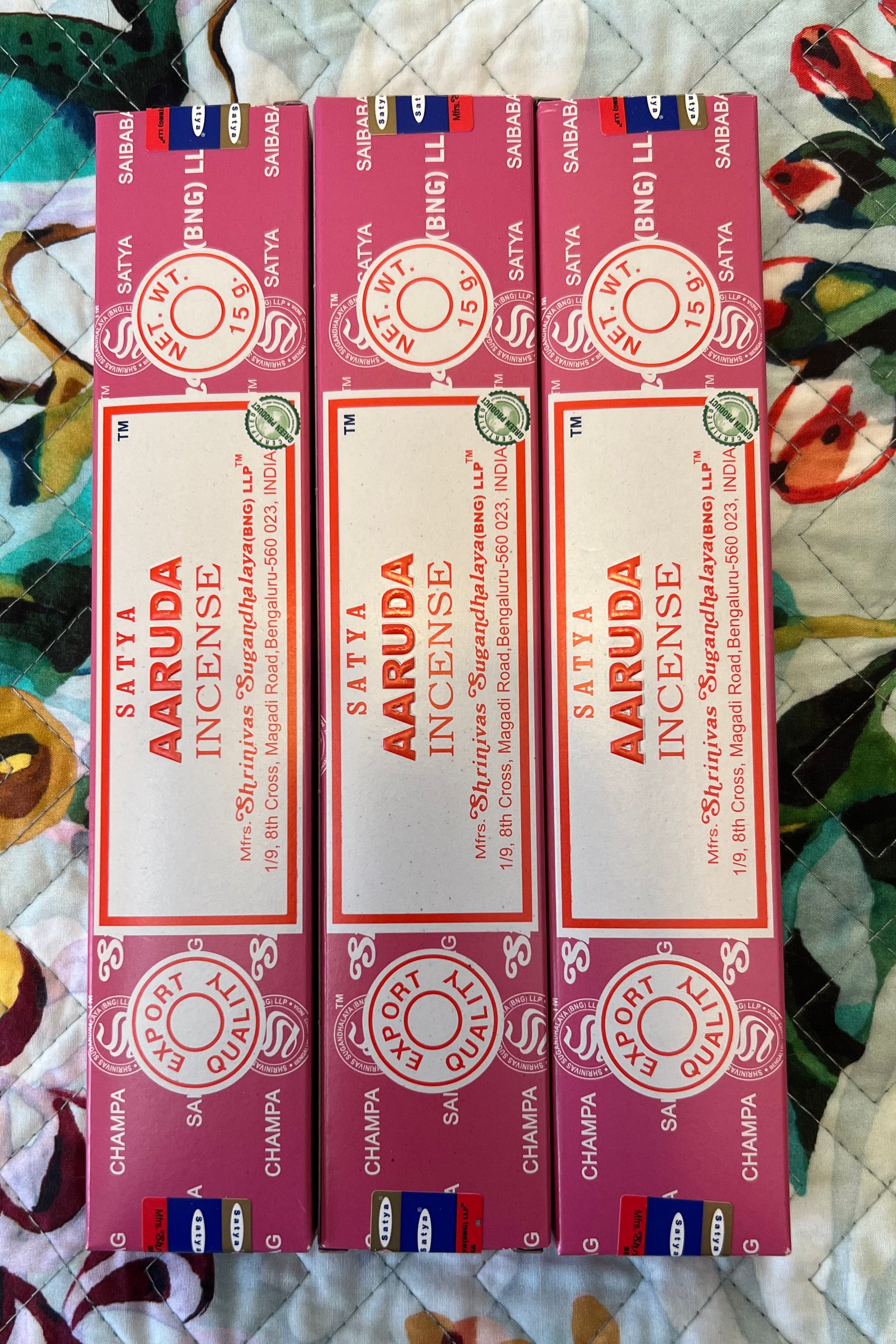 SATYA | AARUDA INCENSE x 3 | Bohemian Love Runway