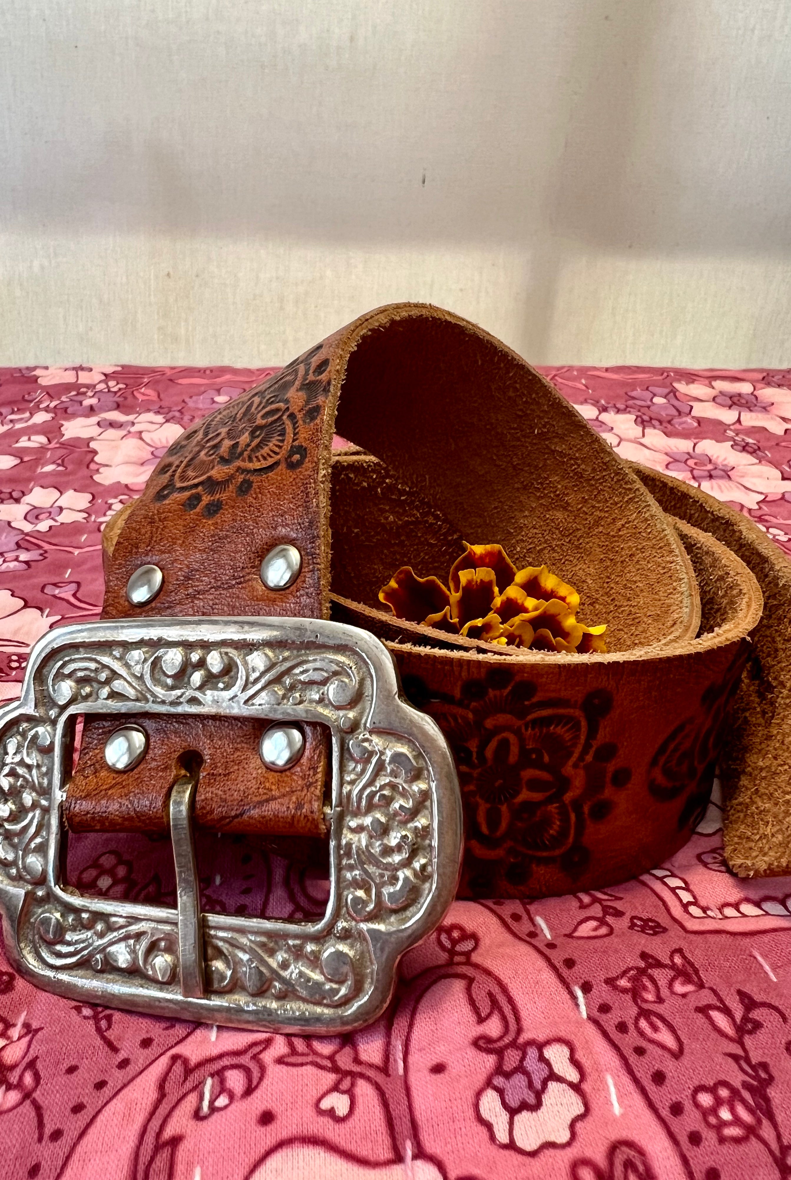 HOUSE OF SKYE | MANDALA LEATHER BELT TAN | Bohemian Love Runway