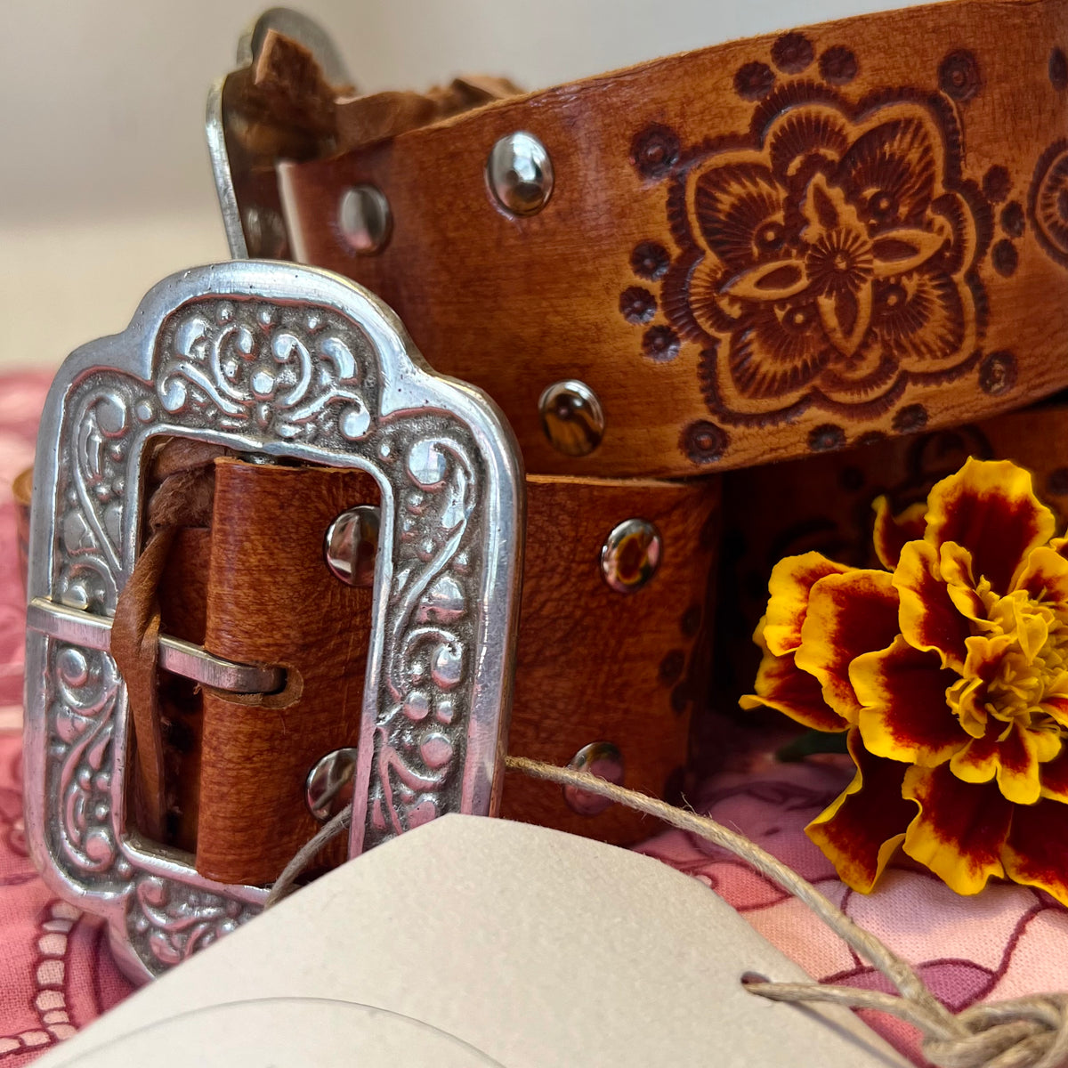 HOUSE OF SKYE MANDALA LEATHER BELT | BOHEMIAN LOVE RUNWAY display picture 2