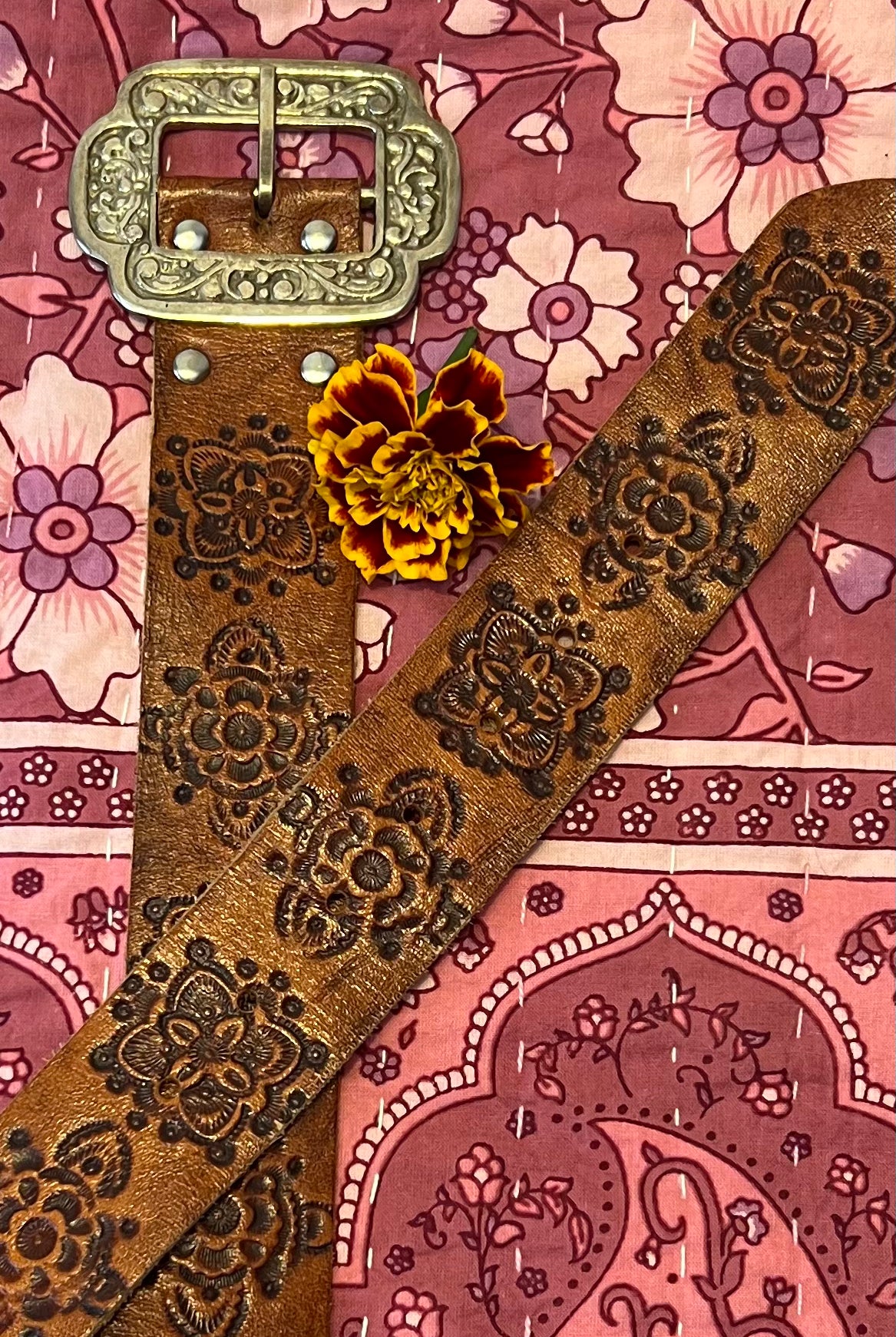 HOUSE OF SKYE | MANDALA LEATHER BELT TAN | Bohemian Love Runway