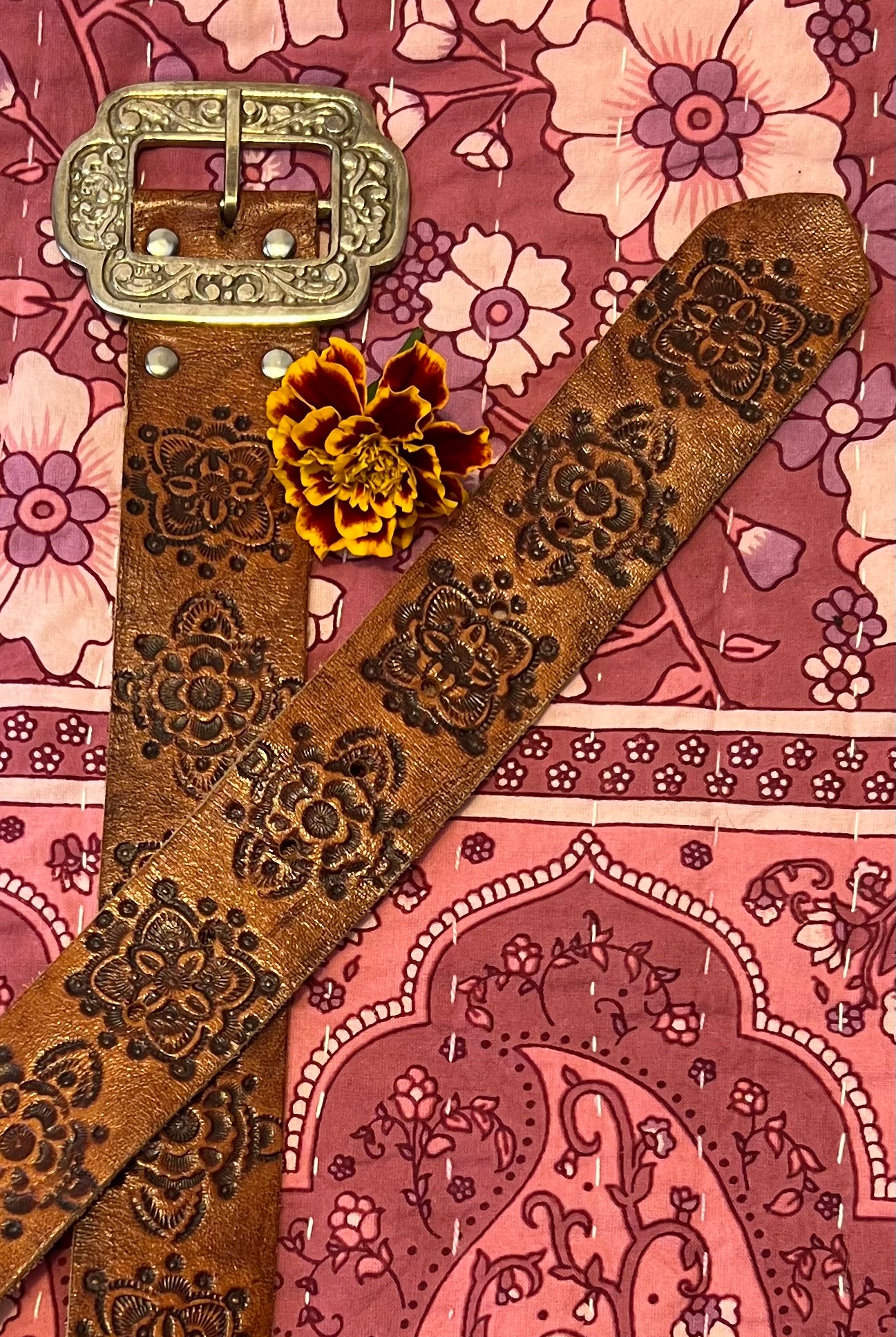 HOUSE OF SKYE | MANDALA LEATHER BELT TAN | Bohemian Love Runway