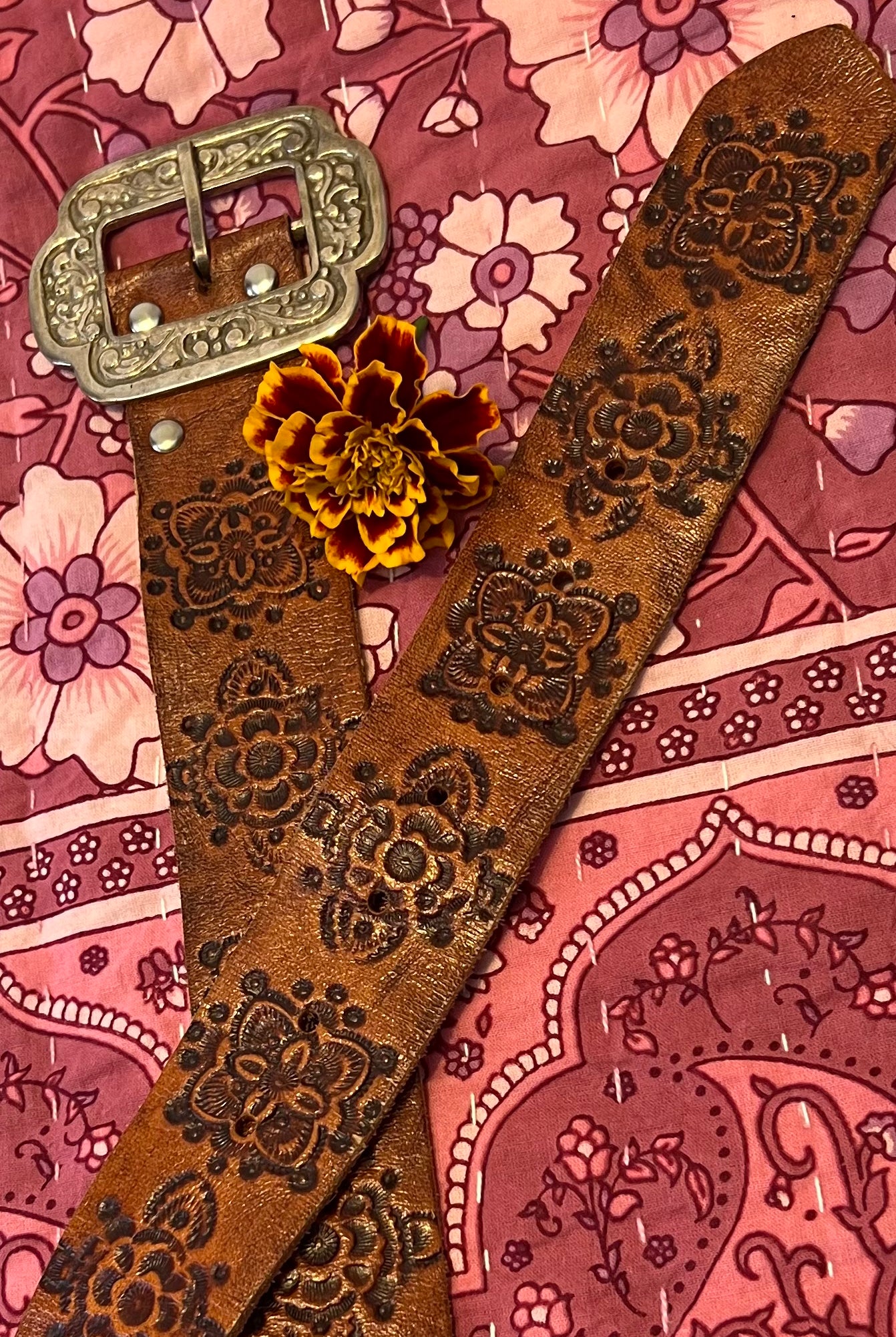 HOUSE OF SKYE | MANDALA LEATHER BELT TAN | Bohemian Love Runway