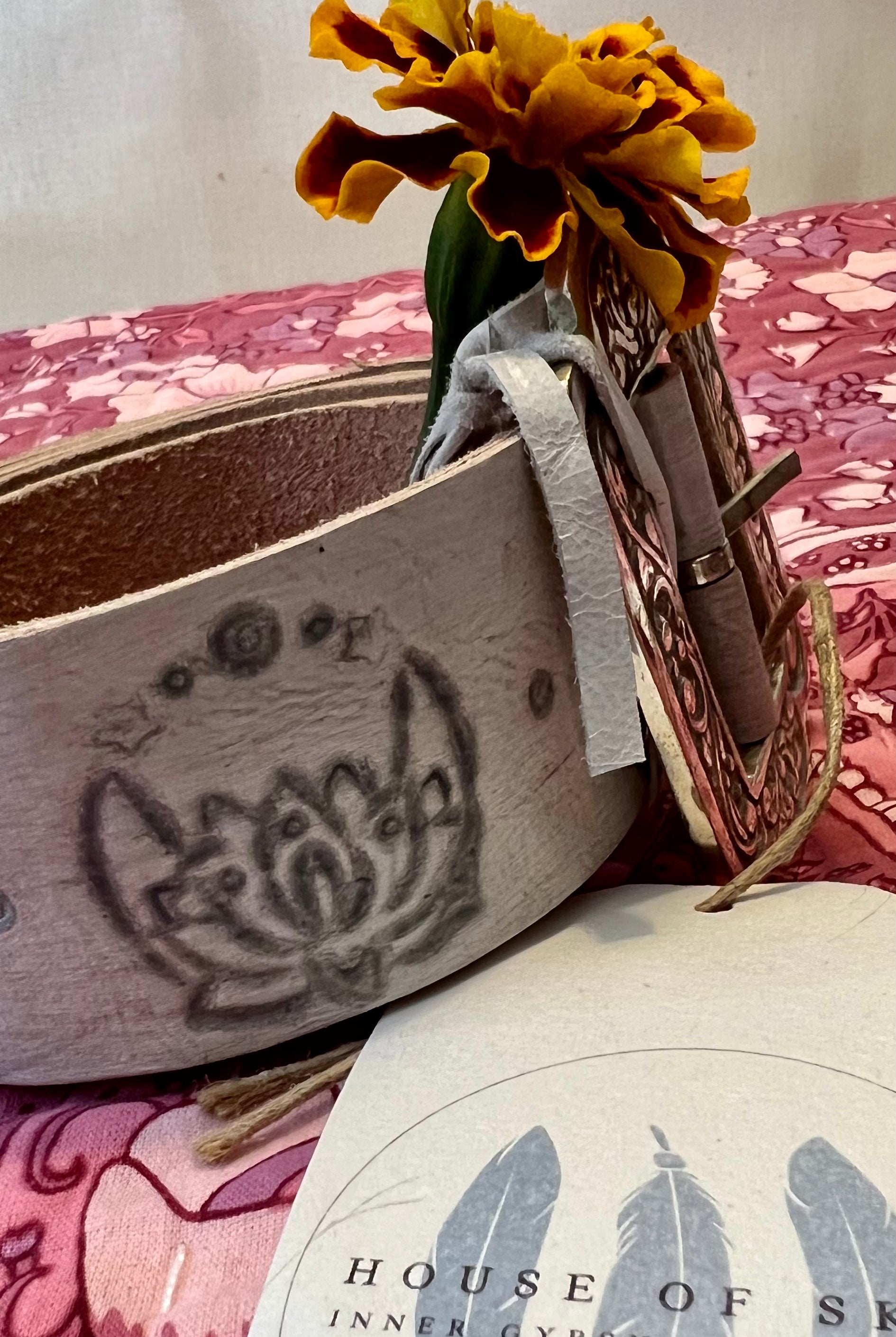 HOUSE OF SKYE | COSMIC LOVE LEATHER BELT VINTAGE WHITE | Bohemian Love Runway