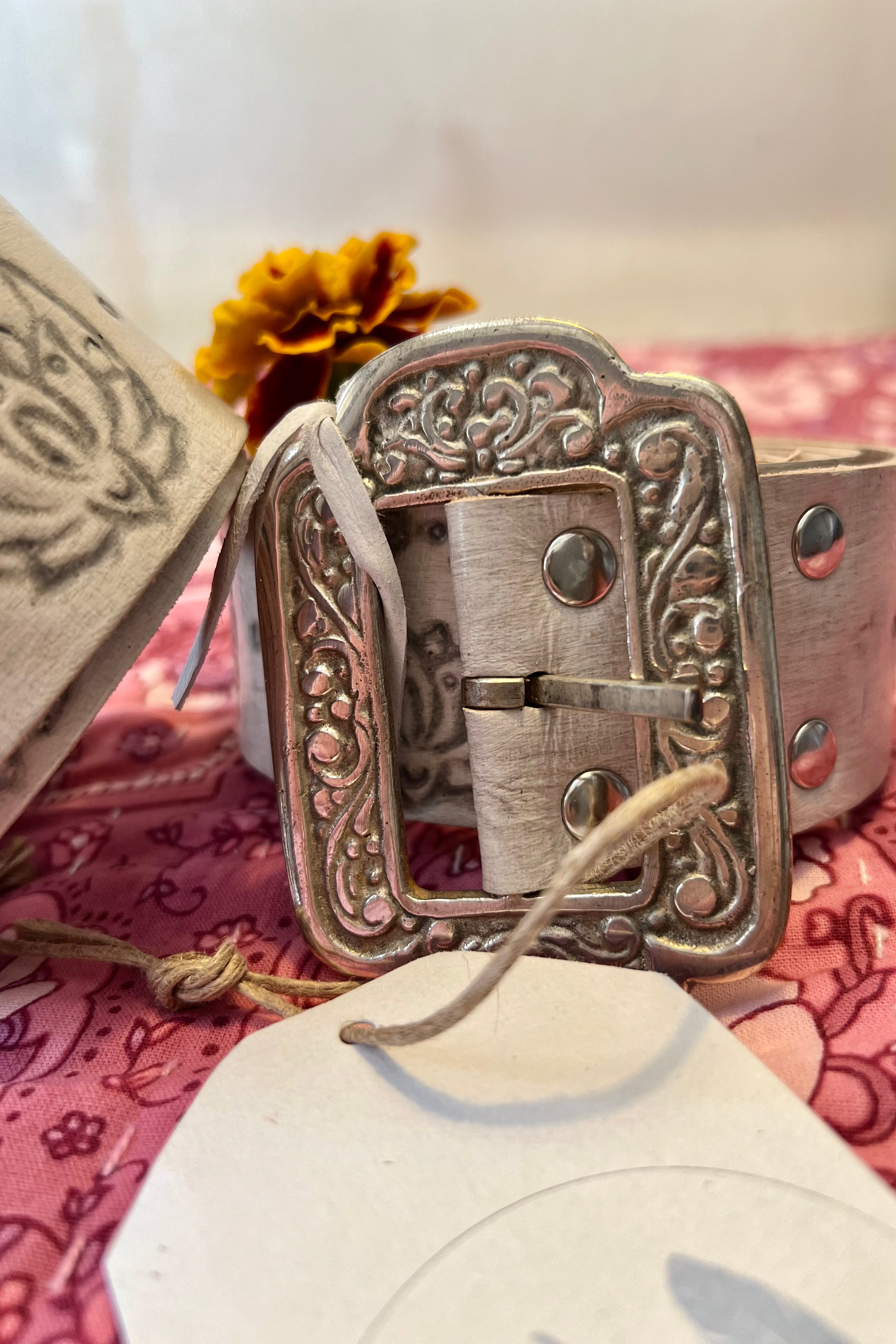 HOUSE OF SKYE | COSMIC LOVE LEATHER BELT VINTAGE WHITE | Bohemian Love Runway