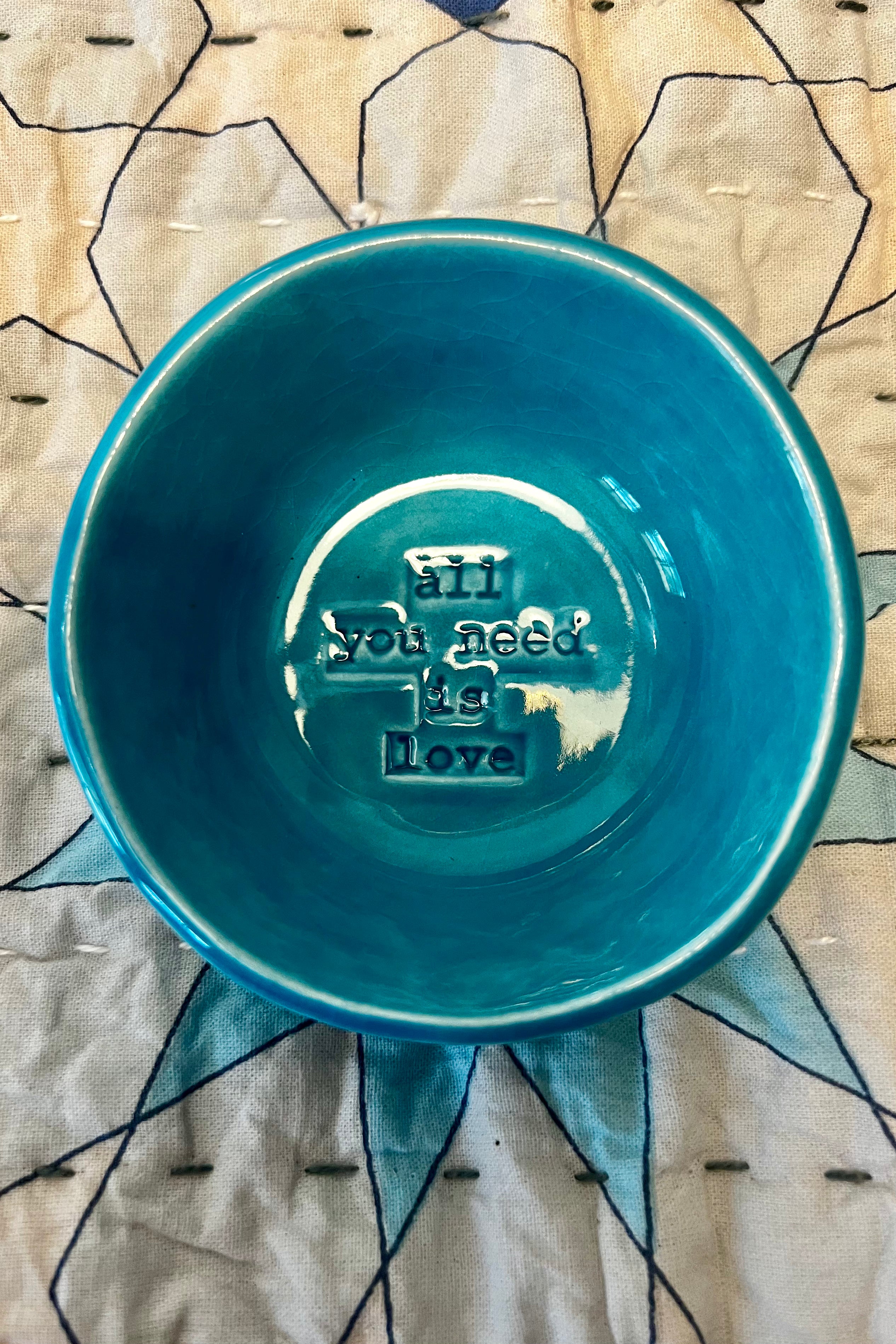 CAROLINE C | LITTLE BOWL ALL YOU NEED IS LOVE TURQUOISE | Bohemian Love Runway