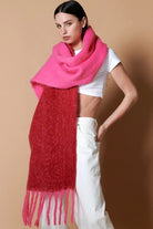 ANGELS WHISPER | COLOUR BLOCK TWO TONE FLUFFY SCARF | Bohemian Love Runway