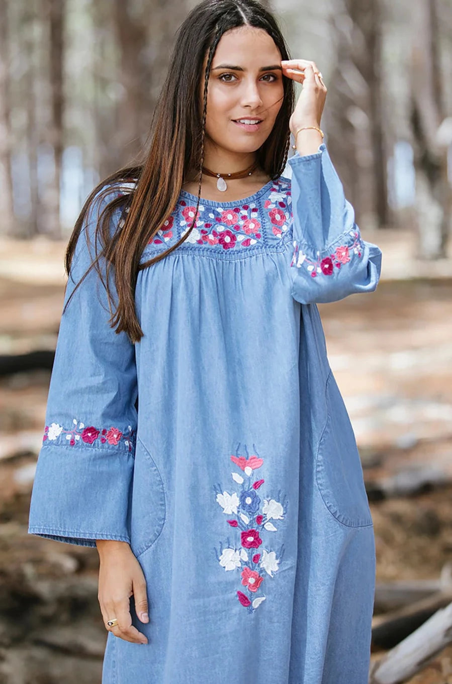 RUBI SKYE | AUTUMN ROSE 70'S DENIM DRESS | Bohemian Love Runway