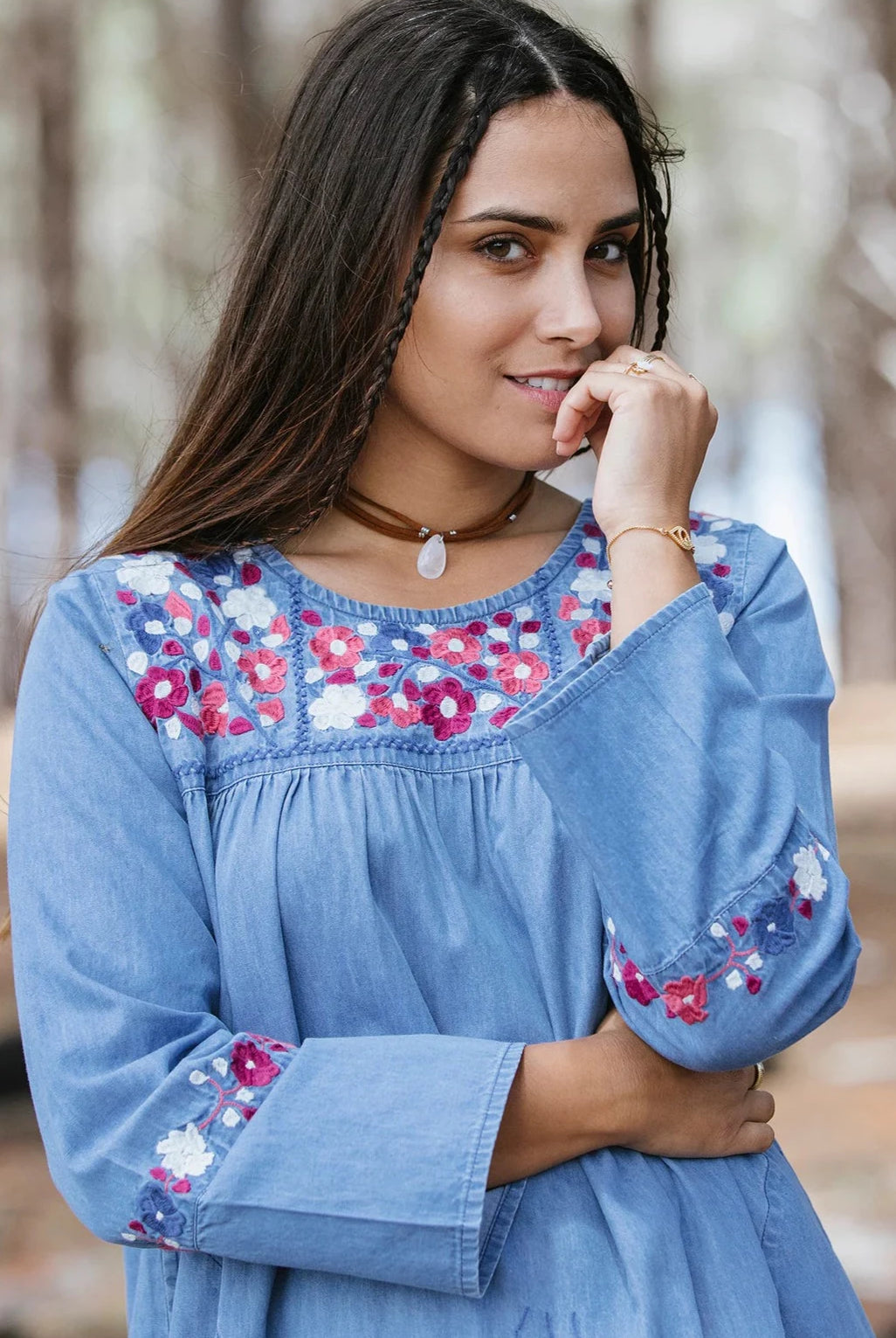 RUBI SKYE | AUTUMN ROSE 70'S DENIM DRESS | Bohemian Love Runway